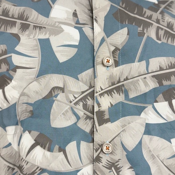 Ted Baker Ramseys Button Down Shirt Men’s XL (Ted 5) Blue Palm Leaf Flip Cuff - Picture 5 of 11